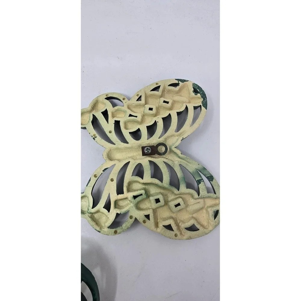Vtg green burwood‎ butterflies wall decor retro MCM hanging fairycore set Of 3